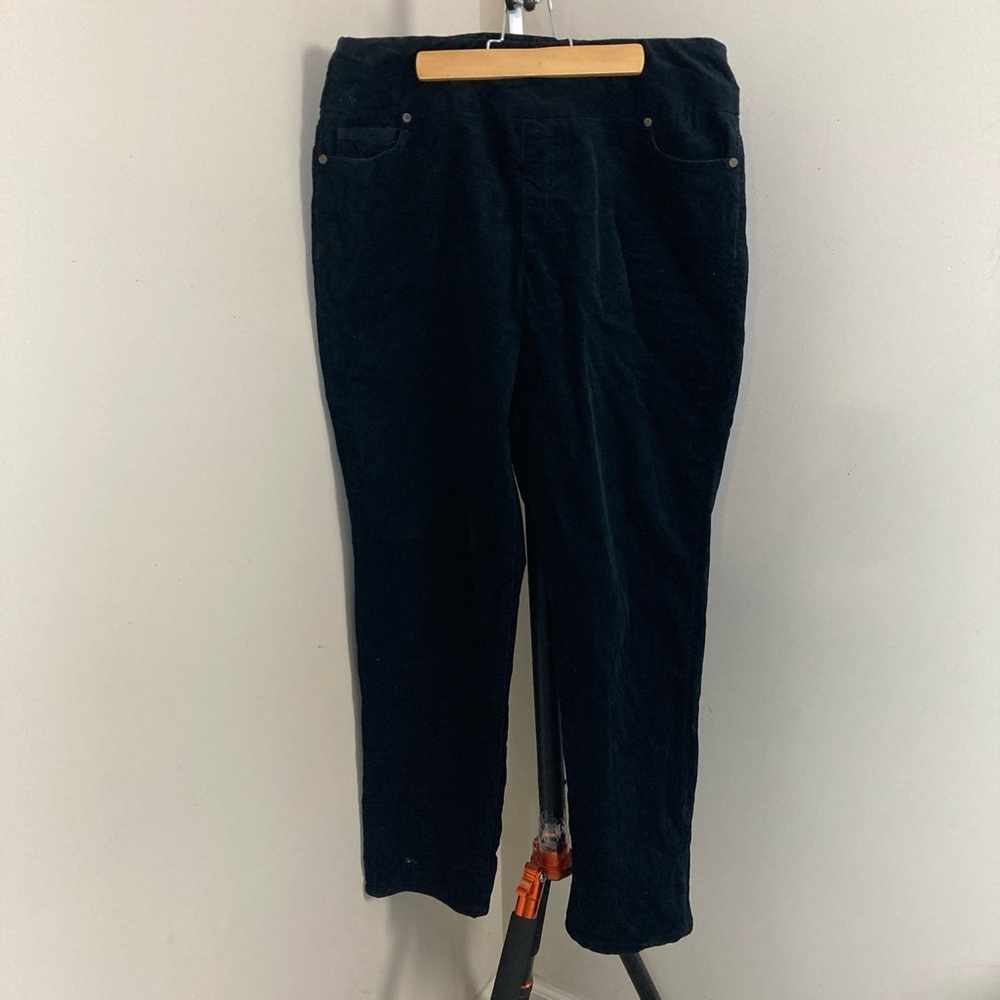 Coldwater Creek Women’s Black Corduroy Pants Gartered Waistband